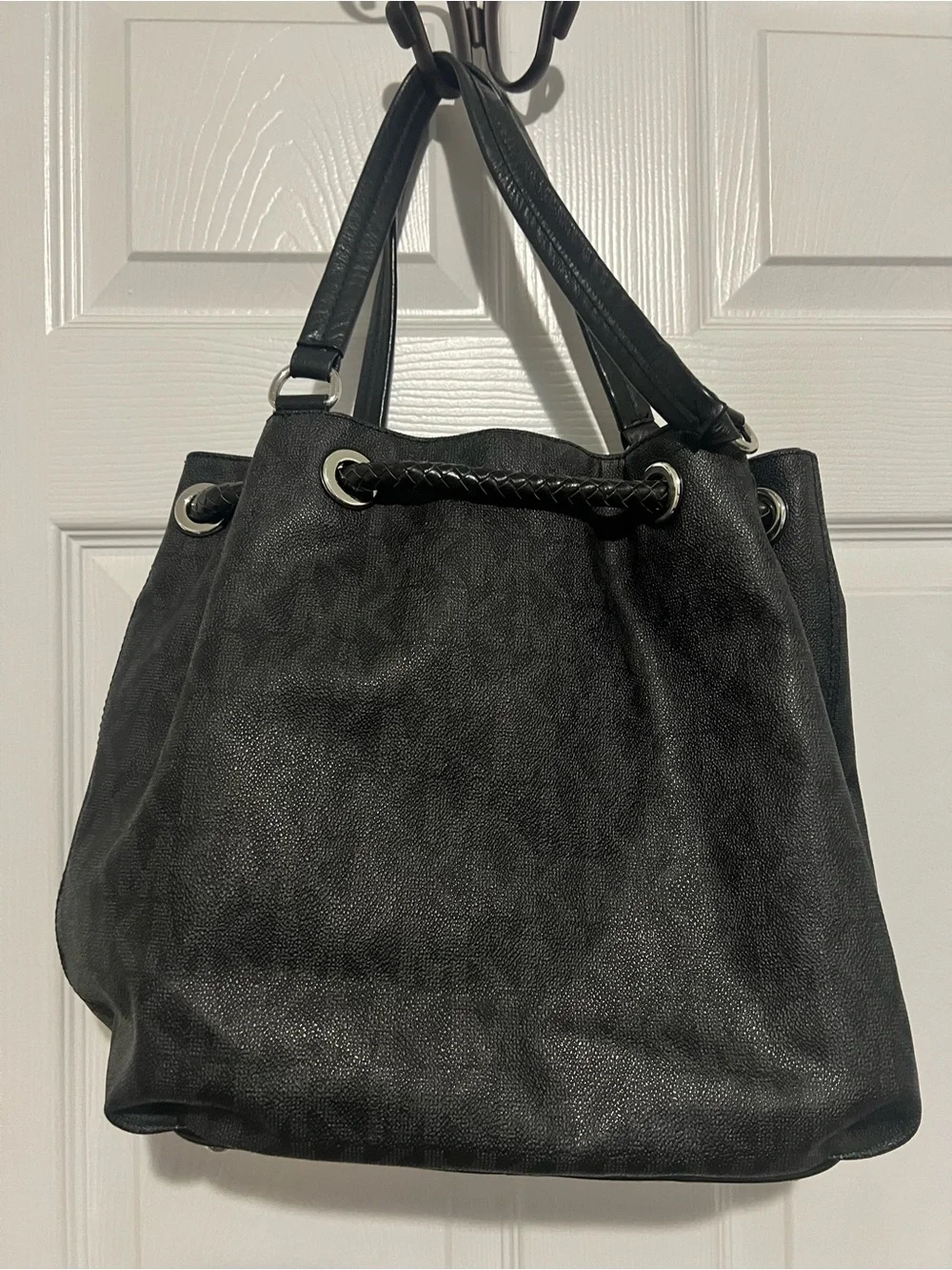 Michael Kors Black Logo Drawstring Shoulder Bag with Tassels